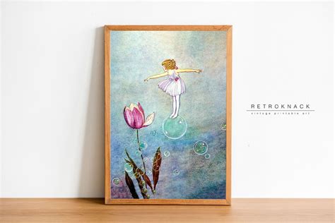 Fairy And Tulip Printable Wall Art Nursery Decor Ida Rentoul Outhwaite
