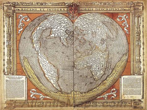 Old World Map By Oronteus Finaeus Ancient Maps Cartography Map