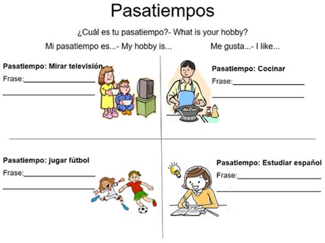 Pasatiempos Worksheet Teaching Resources