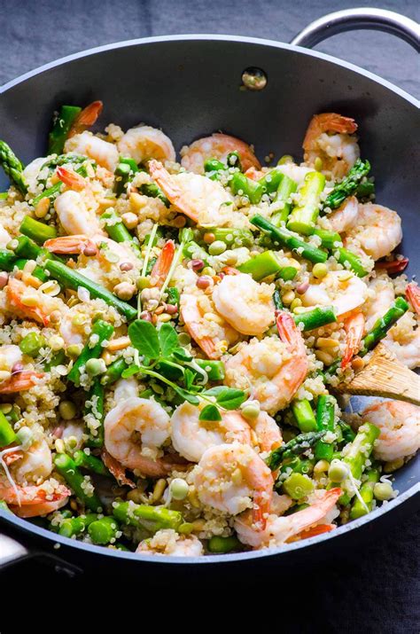 Garlic Butter Shrimp Quinoa And Asparagus Easy