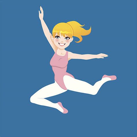 Best Cartoon Of The Woman Ballet Dancer Leap Dancing