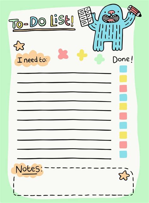 10 Best Cute To Do List Printable Template