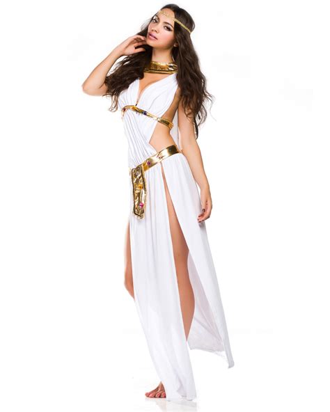 K49 Ladies Cleopatra Roman Toga Robe Greek Goddess Fancy Dress Costume