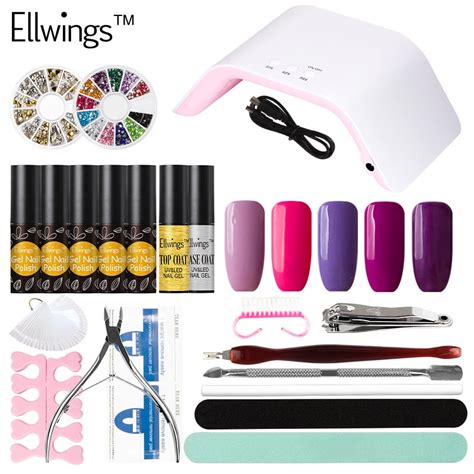 Buy Ellwings Choose 5pcs Nude Color Gel Varnish 24w Uv