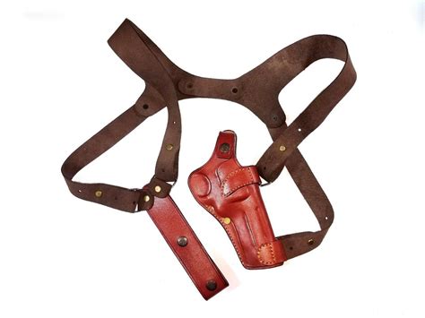 Smithandwesson 686 Horizontal Shoulder Leather Holster Genuine Leather