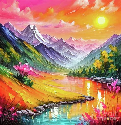 Colorful Landscapes V3 Mixed Media By Martys Royal Art Fine Art America