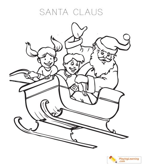 Santa Claus Sleigh Coloring Page 04 Free Santa Claus Sleigh Coloring Page