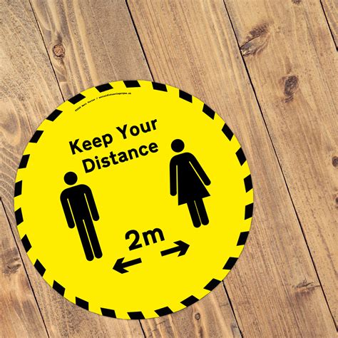 Keep Your Distance Social Distancing Warning Style Anti Slip Floor