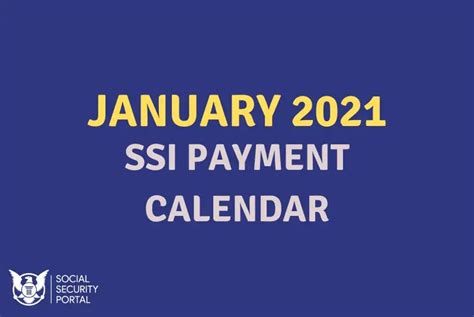 January 2021 Ssi Payment Calendar Social Security Portal