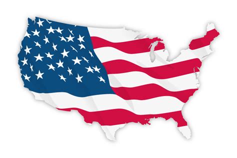 Usa Map With Flag