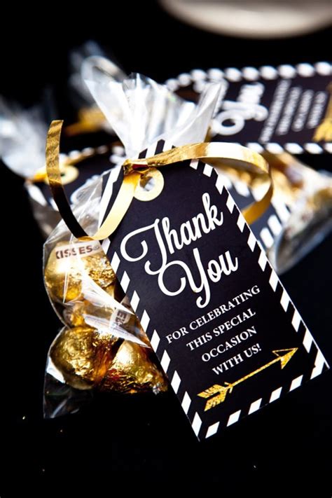 Returns gifts idea for kids birthday party also. Black and Gold Graduation Party - Pretty My Party