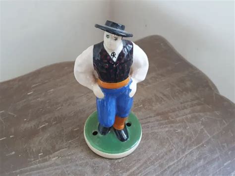 ANCIEN PERSONNAGE BRETON En Faience De Quimper Henriot Par Andre