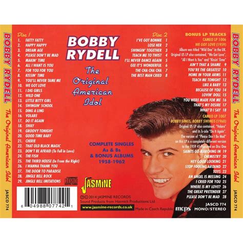 Bobby Rydell The Original American Idol Complete Singles As And Bs Plus Bonus Albums