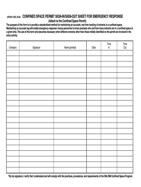 Confined Space Entry Log Sheet Pdf Fill Out And Sign Online Dochub