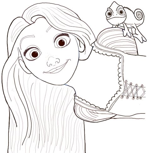 How To Draw Rapunzel And Pascal From Tangled With Easy Step By Step