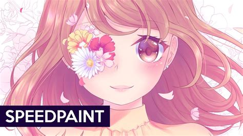 Painttool Sai Flower Eyed Girl Speedpaint Youtube