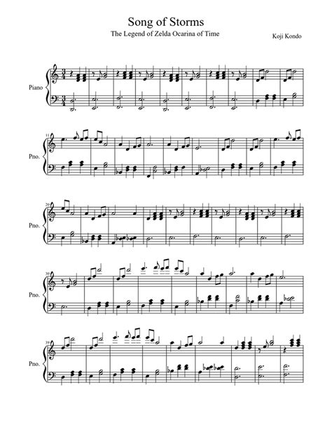Song Of Storms Sheet Music For Piano Solo