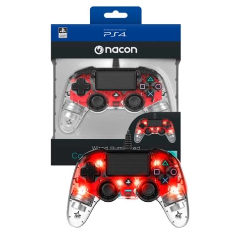 Controle Pro Nacon Wired Illuminated Ps4 Vermelho Super Games