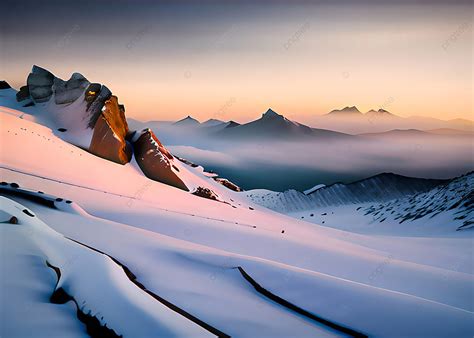 Winter White Snow Covered Mountains Landscape Nature Background Winter