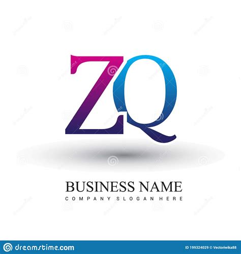 Initial Letter Logo Zq Colored Red And Blue Vector Logo Design