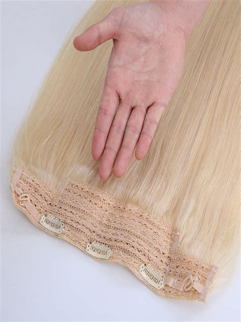 Halo Hair Extensions Best Quality Cuticle Hair Double Drawn Light Color