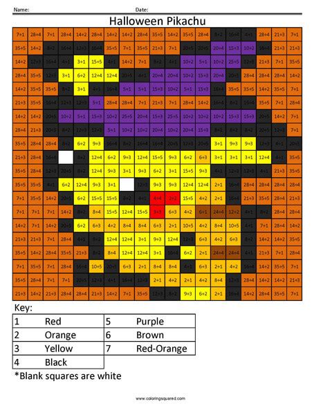Harvest pumpkins and smiling jack o'lanterns. Halloween Pikachu Division - Coloring Squared