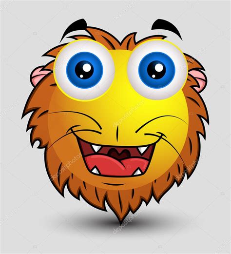 Engraçado Bonito Leo Emoji Smiley Emoticon Imagem Vetorial De © Baavli
