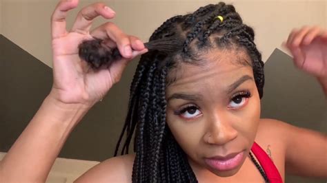 how to knotless box braids on yourself quarantine edition youtube