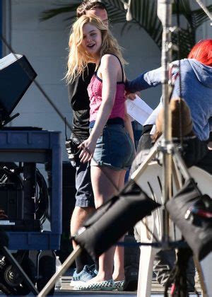 Elle Fanning In Blue Bikini On The Set Of Galveston In Savannah