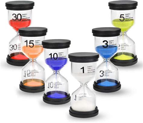 6 Pcs Color Sand Timerssand Timers For Kidssand Timers For Autistic