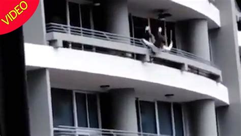 Woman Falling Off Building
