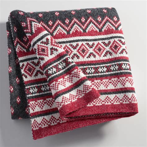 Fair Isle Knit Throw With Images Knitted Throws Knit Throw Blanket
