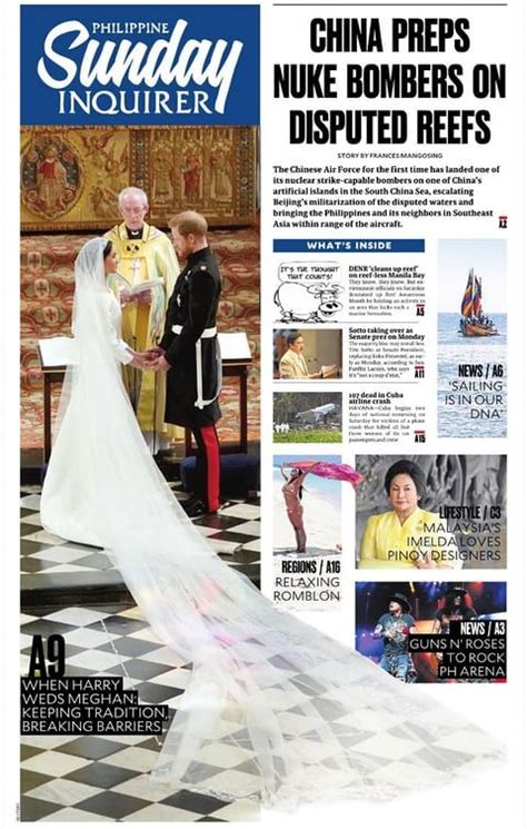 A line alongside the photo read: Philippine Sunday Inquirer | Principe harry