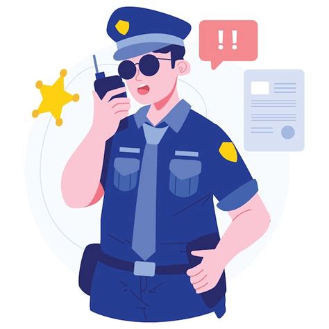 Premium Vector Police Character Illustration