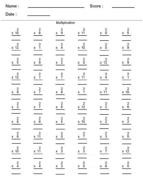 3rd Grade Math Practice Test Multiplication Worksheets