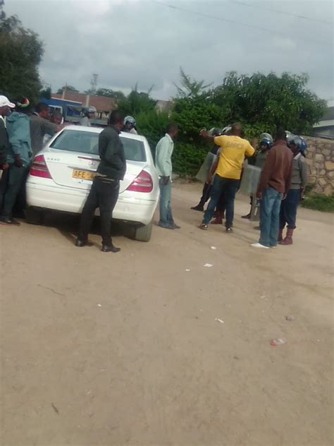 Riot Police Outside Job Sikhalas House In Chitungwiza Zimbabwe Situation