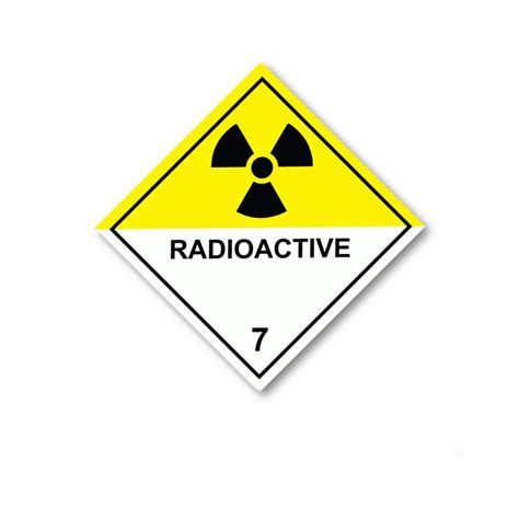 Hazard Warning Diamond Class 7 Radioactive Single Label