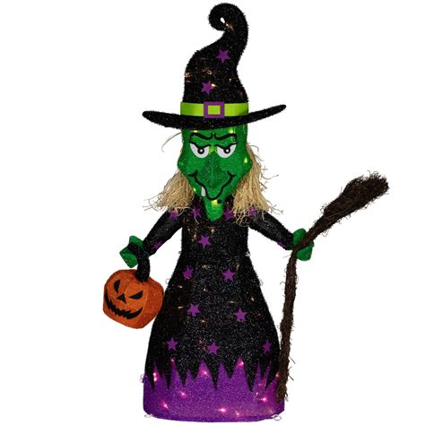 Northlight 39 Spooky Town Led Lighted Witch With Broom Outdoor