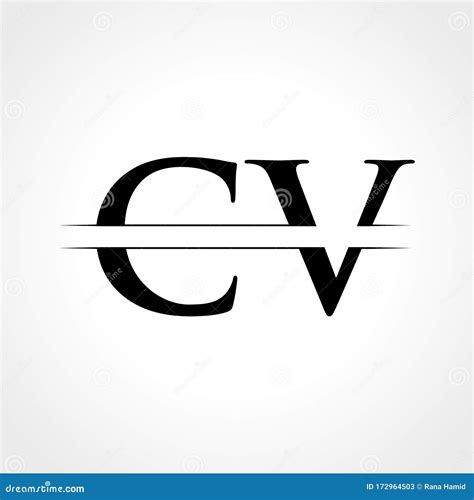 Initial Cv Letter Logo With Creative Modern Business Typography Vector
