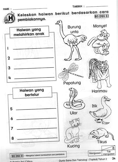 Latihan Lembaran Kerja Sains Tahun 2  Buku Latihan Sains Tahun 2