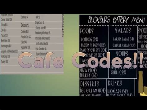 Id codes for roblox pictures cafe menu cheat in roblox rbx emperor cheatinrobloxrbxemperor blogspot com. Roblox Bloxburg/Cafe Codes - YouTube