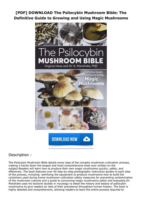 Pdf Download The Psilocybin Mushroom Bible The Definitive Guide To