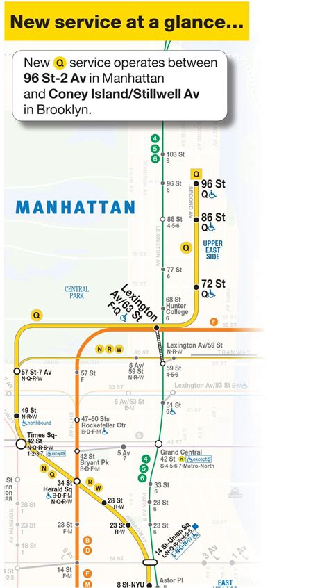 Mta Q Train Map Map Of Q Train New York Usa