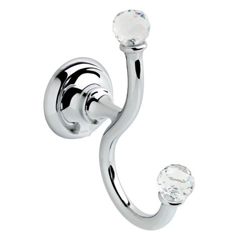 Delta Nora Double Towel Hook In Chrome And Glass Nor35 Chc The Home Depot