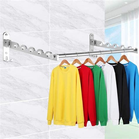 Wall Mounted Clothes Hanger Rack Folding Clothes Drying Rack Heavy