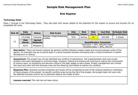 Risk Log Template 10 Free Printable Word Excel And Pdf Formats