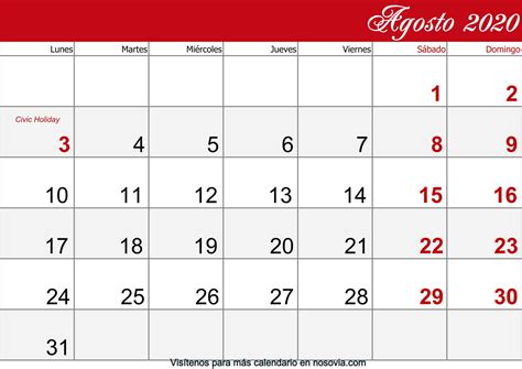 Calendario Agosto 2020 Con Festivos Imprimible Nosovia Com Vrogue