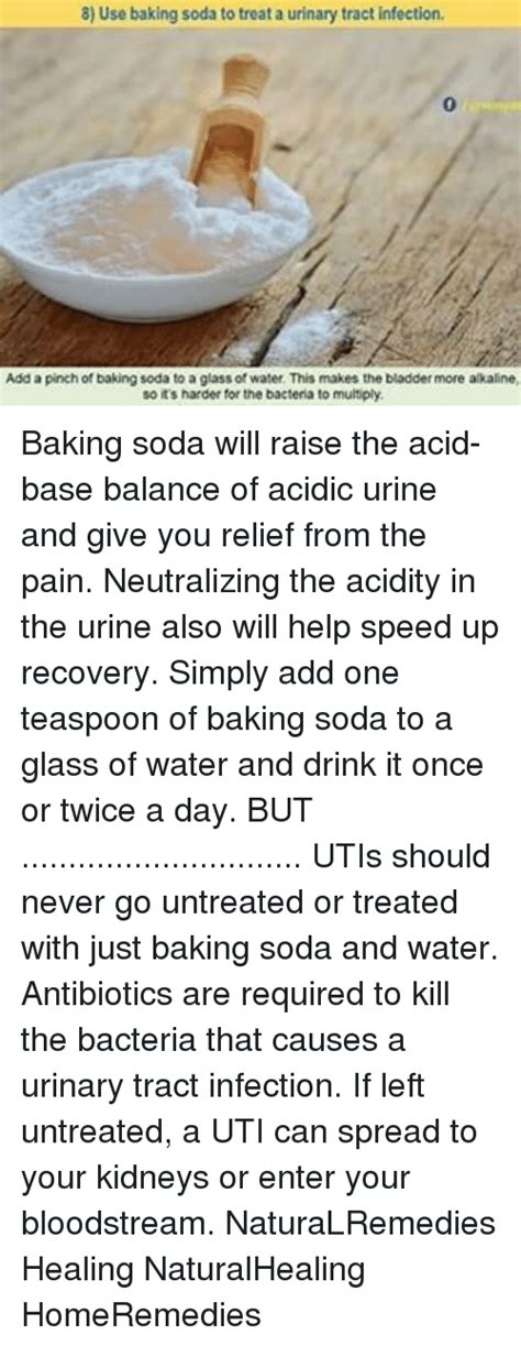 8 Use Baking Soda To Treat A Urinary Tract Infection Add A Pinch Of