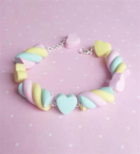 Marshmallow Bracelet Pastel Bracelet Fairy Kei Bracelet Sweet Etsy In