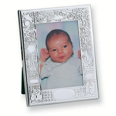 Pewter 4x6 Birth Record Photo Frame Album Hold X Baby Picture Walmart